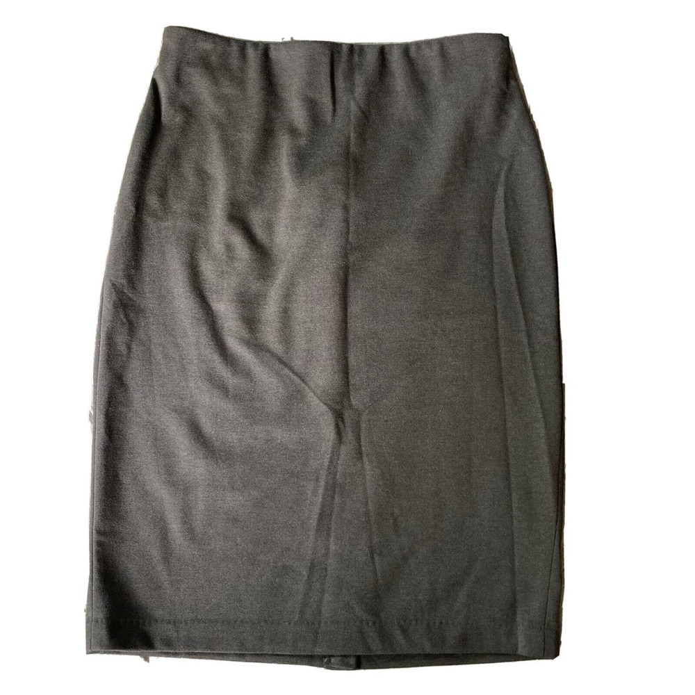 Philosophy Skirt Sz 6 Pencil Back Zip Grey Knit Zipper Hidden Elastic Waistband
